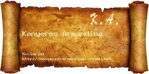 Kenyeres Armandina névjegykártya
